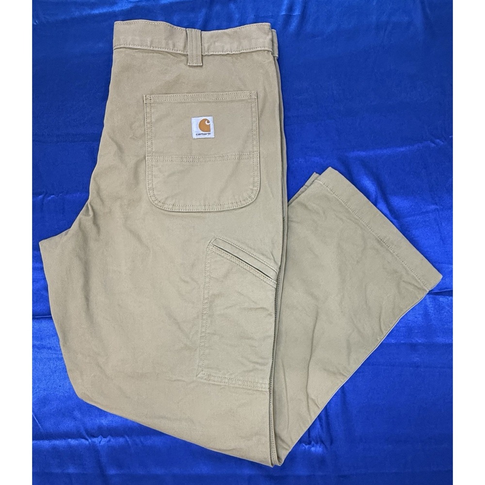 Carhartt Men's 38x30 Relaxed Fit Canvas Work Pants Khaki Tan Beige